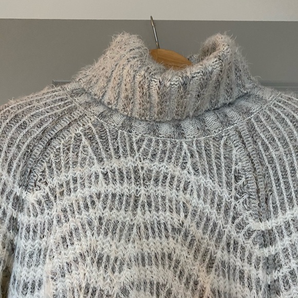 White and Grey Anthropologie Sweater Dress - Picture 2 of 3